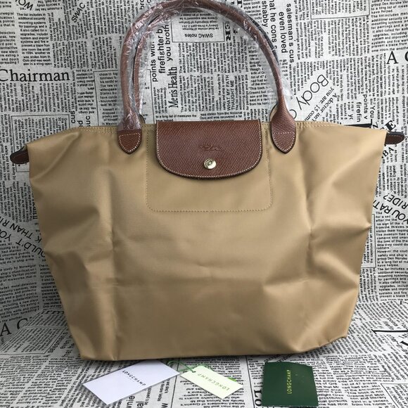 New Longchamp Le Pliage Original Large Shoulder Nylon Bag Tote IN Camel - Picture 5 of 14
